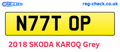 N77TOP are the vehicle registration plates.