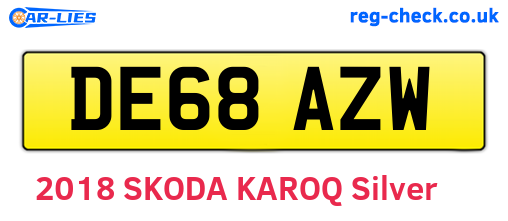 DE68AZW are the vehicle registration plates.