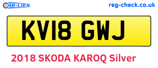 KV18GWJ are the vehicle registration plates.