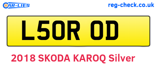 L50ROD are the vehicle registration plates.