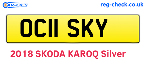 OC11SKY are the vehicle registration plates.