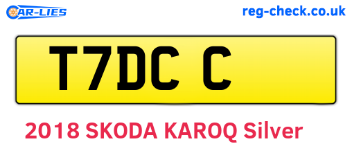 T7DCC are the vehicle registration plates.