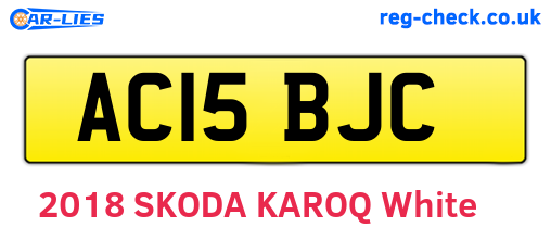AC15BJC are the vehicle registration plates.