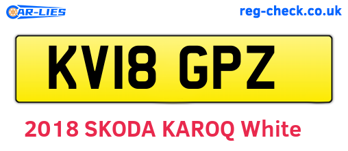 KV18GPZ are the vehicle registration plates.