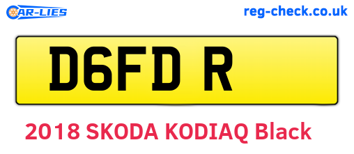 D6FDR are the vehicle registration plates.