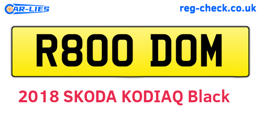 R800DOM are the vehicle registration plates.