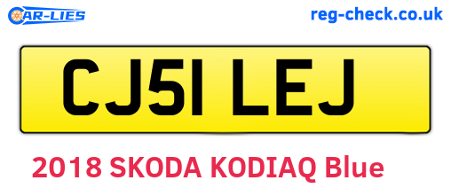 CJ51LEJ are the vehicle registration plates.
