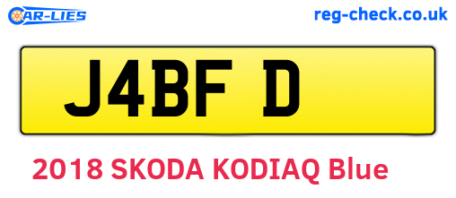 J4BFD are the vehicle registration plates.