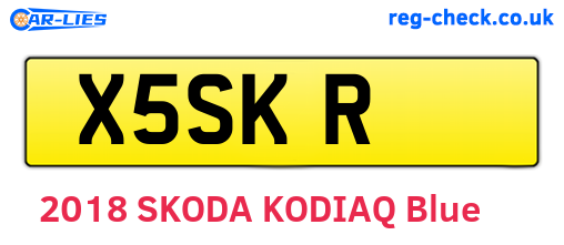 X5SKR are the vehicle registration plates.