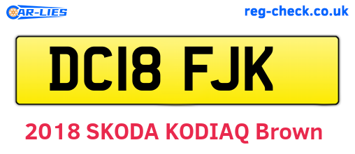 DC18FJK are the vehicle registration plates.