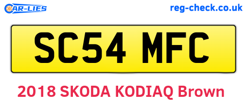 SC54MFC are the vehicle registration plates.