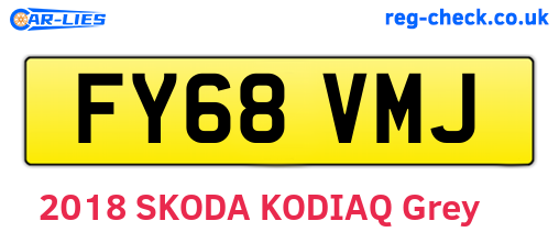 FY68VMJ are the vehicle registration plates.
