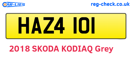 HAZ4101 are the vehicle registration plates.