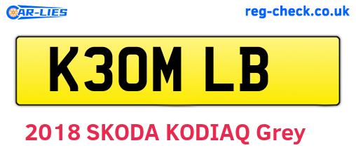 K30MLB are the vehicle registration plates.