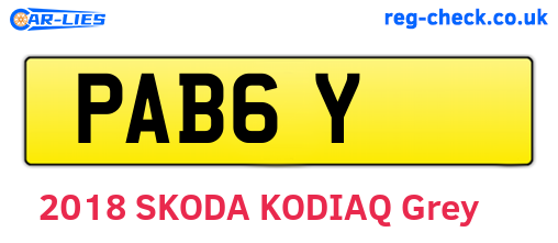 PAB6Y are the vehicle registration plates.