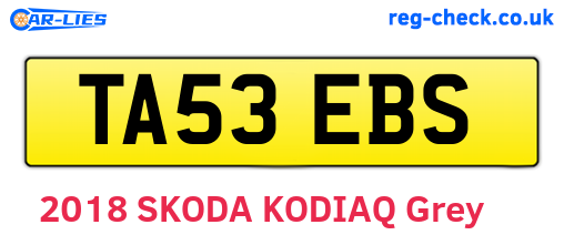 TA53EBS are the vehicle registration plates.