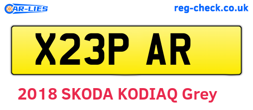 X23PAR are the vehicle registration plates.