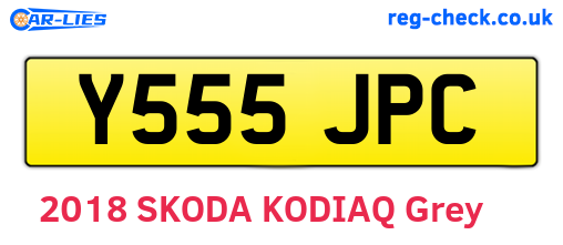 Y555JPC are the vehicle registration plates.
