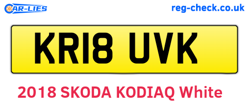 KR18UVK are the vehicle registration plates.