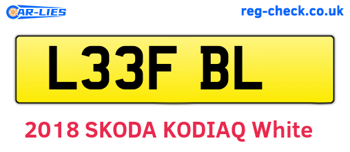 L33FBL are the vehicle registration plates.