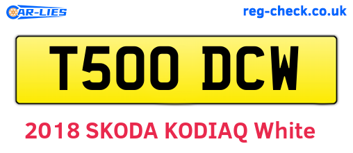T500DCW are the vehicle registration plates.