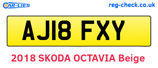AJ18FXY are the vehicle registration plates.