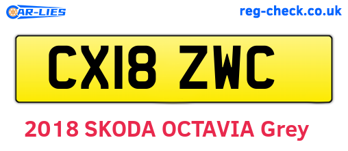 CX18ZWC are the vehicle registration plates.