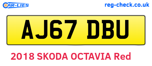 AJ67DBU are the vehicle registration plates.
