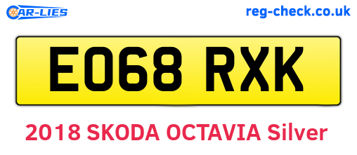 EO68RXK are the vehicle registration plates.