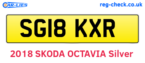 SG18KXR are the vehicle registration plates.