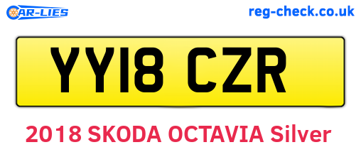 YY18CZR are the vehicle registration plates.