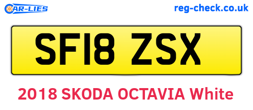 SF18ZSX are the vehicle registration plates.