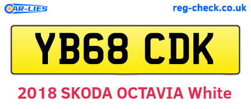 YB68CDK are the vehicle registration plates.