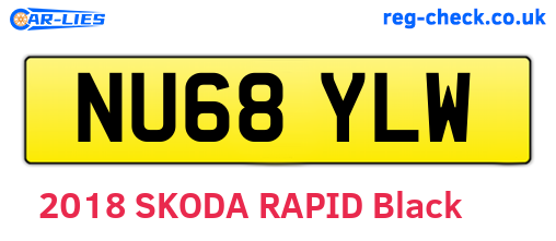 NU68YLW are the vehicle registration plates.