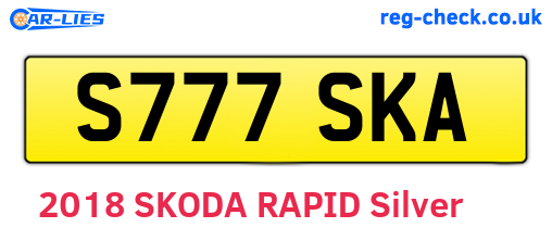 S777SKA are the vehicle registration plates.