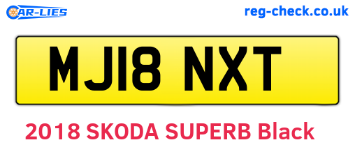 MJ18NXT are the vehicle registration plates.