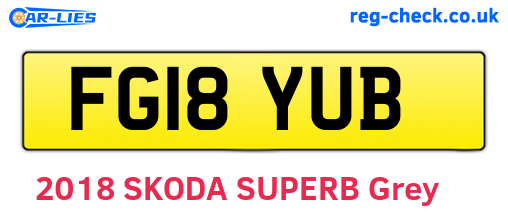 FG18YUB are the vehicle registration plates.
