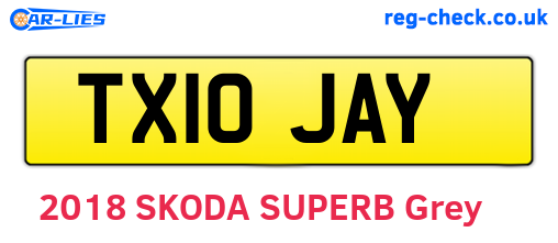 TX10JAY are the vehicle registration plates.
