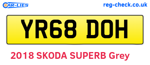 YR68DOH are the vehicle registration plates.