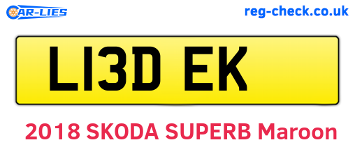 L13DEK are the vehicle registration plates.