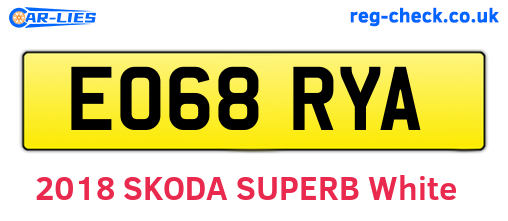 EO68RYA are the vehicle registration plates.
