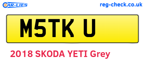 M5TKU are the vehicle registration plates.
