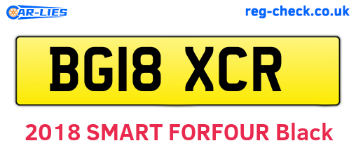 BG18XCR are the vehicle registration plates.