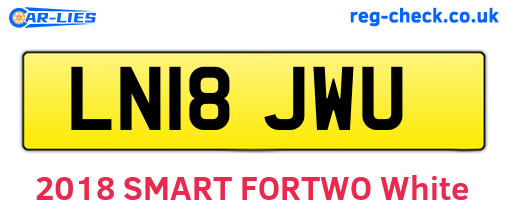 LN18JWU are the vehicle registration plates.