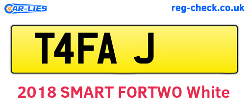 T4FAJ are the vehicle registration plates.