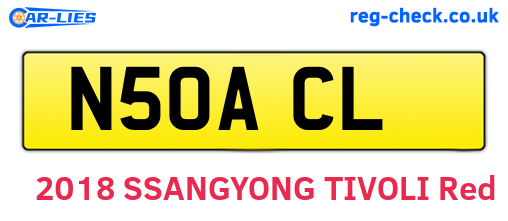 N50ACL are the vehicle registration plates.