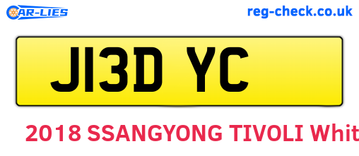 J13DYC are the vehicle registration plates.