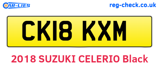 CK18KXM are the vehicle registration plates.