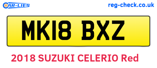MK18BXZ are the vehicle registration plates.