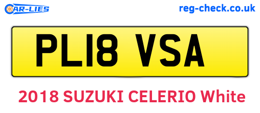 PL18VSA are the vehicle registration plates.